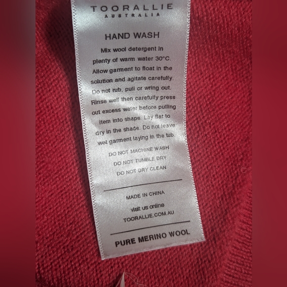 Toorallie 100% Merino Wool Cardigan Jumper, Size 6 8 S Pink Vintage - Picture 6 of 6